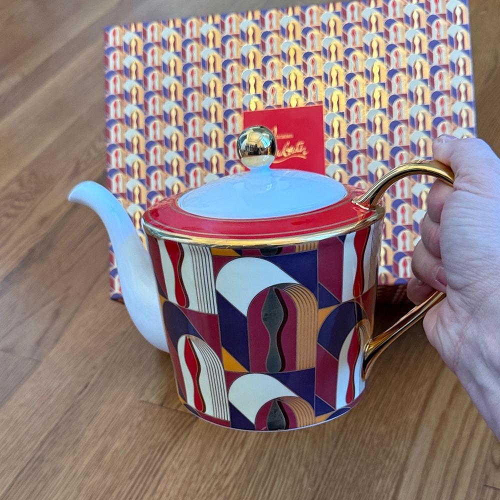 Christian Louboutin Red and Gold Teapot - Picture 2 of 9